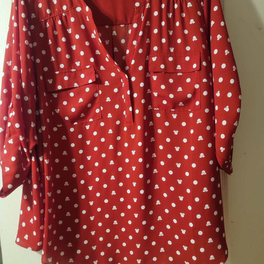 Torrid Disney Red and White Polka Dot Top